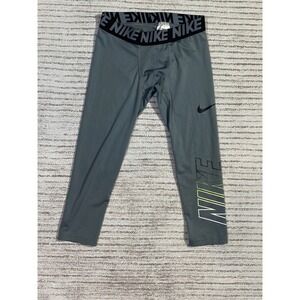 Nike Pro Dri-FIT Boys Compression Tights Gray Athletic Leggings Size Large L